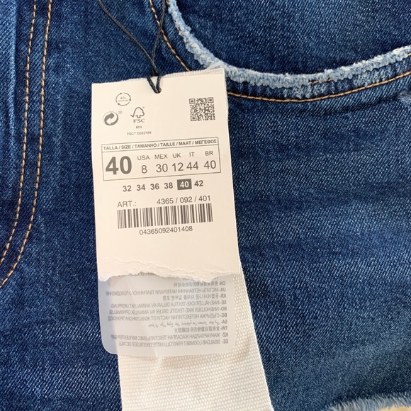 Zara Authentic Denim By TRF Cut-Off Short Size 8 - Picture 6 of 8